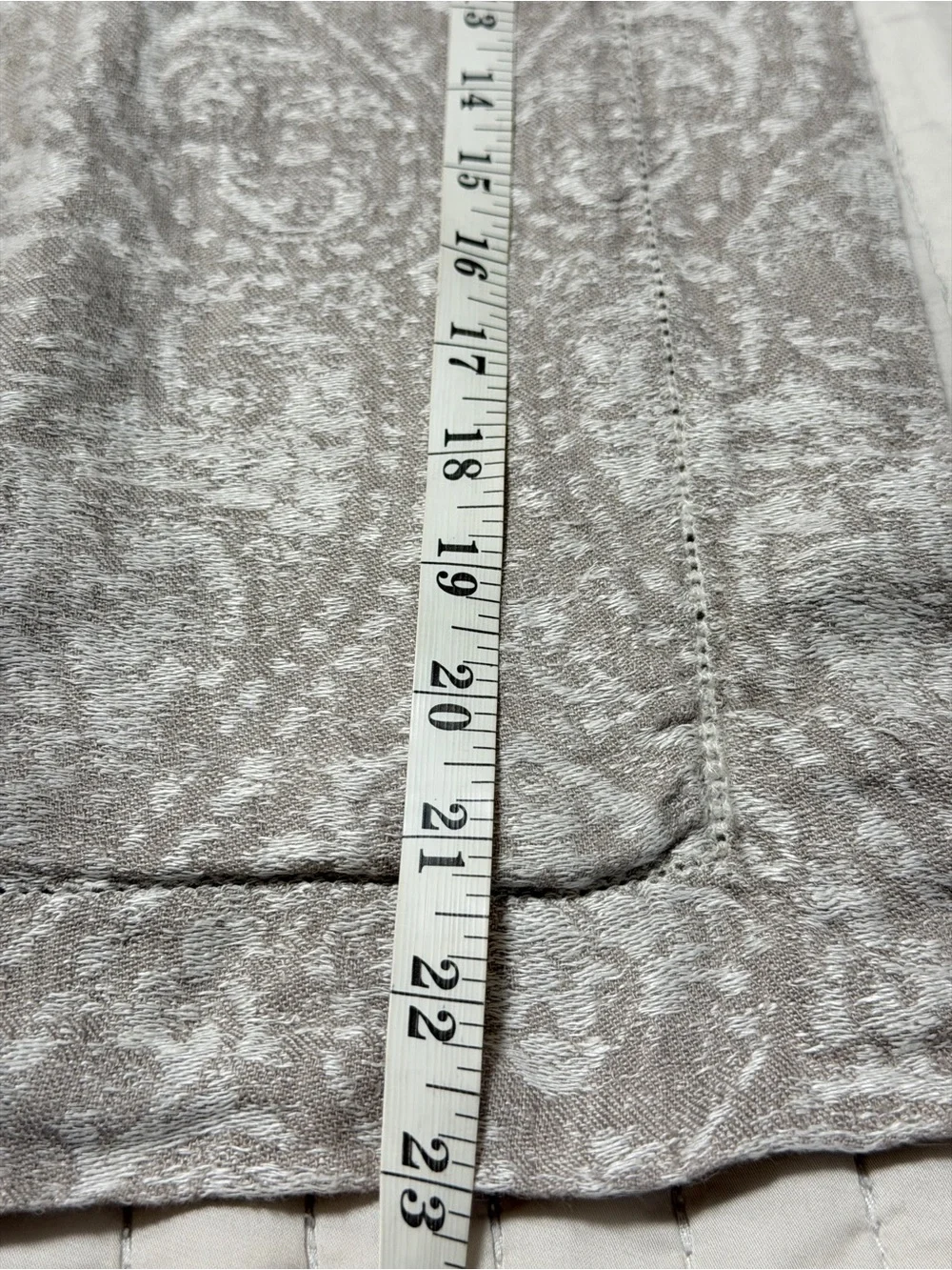 Ethan Allen Set of 2 Queen Linen Pillow Shams Gray Paisley